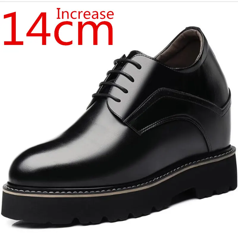 Extra-high Men\'s Shoes 14cm Elevator Rare Inner Height-enhancing Wedding Leather Shoes Ultra-high Heels Business Stage Shoe Male