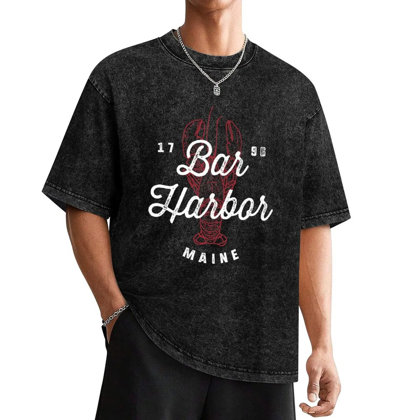 

Bar Harbor Maine Lobster T-Shirt cotton man t-shirts tshirts personalised mens t shirts