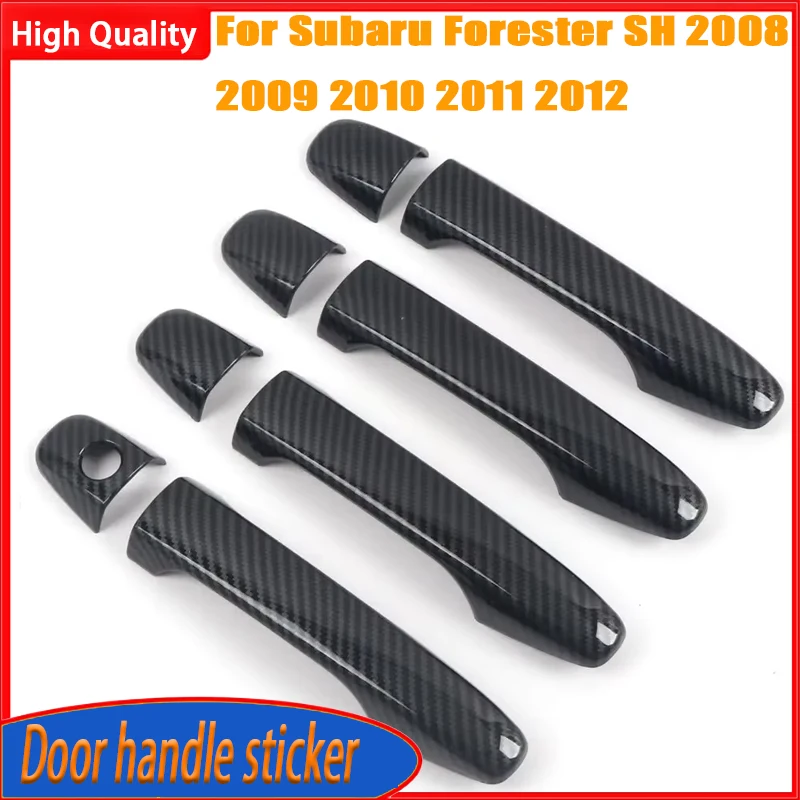 Styling Accessories For Subaru Forester SH 2008 2009 2010 2011 2012 Carbon Fiber Car Door Handle Cover Sticker Overlay
