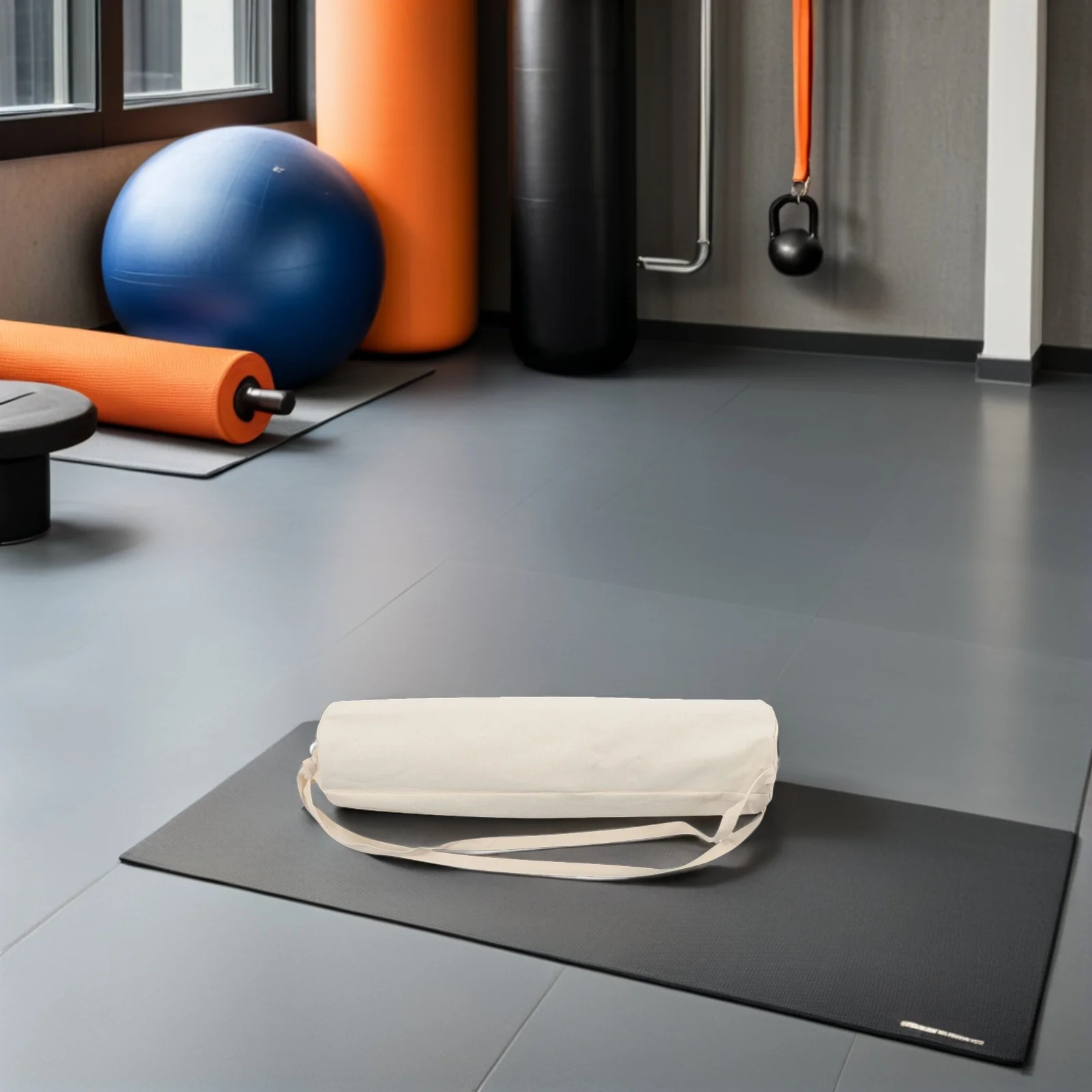 حقيبة تخزين بساط اليوجا برباط خفيفة الوزن وقابلة للطي مع حزام كتف للتمرين واللياقة البدنية والسفر في صالة الألعاب الرياضية