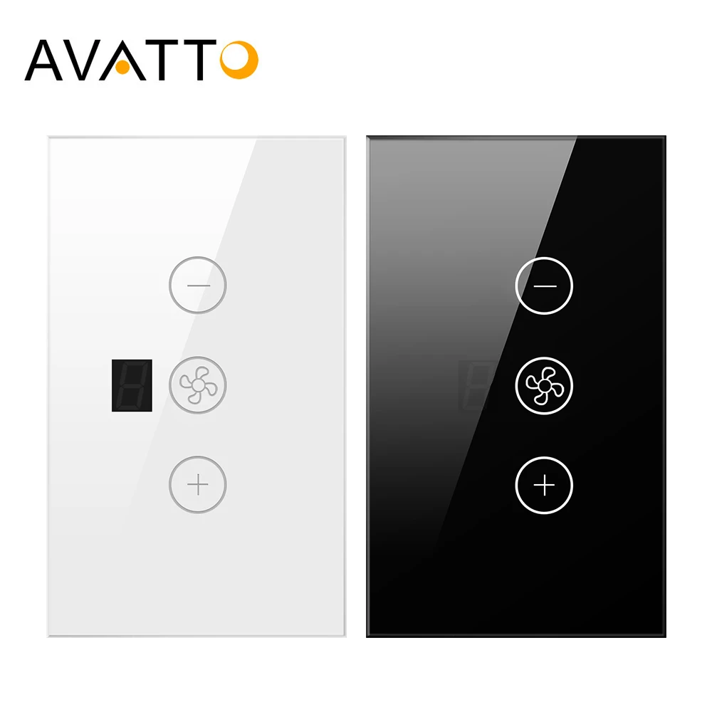 AVATTO Tuya Smart Wifi Fan Light Switch EU/US Ceiling Fan Lamp Switch Remote Various Speed Control Work With Alexa, Google Home