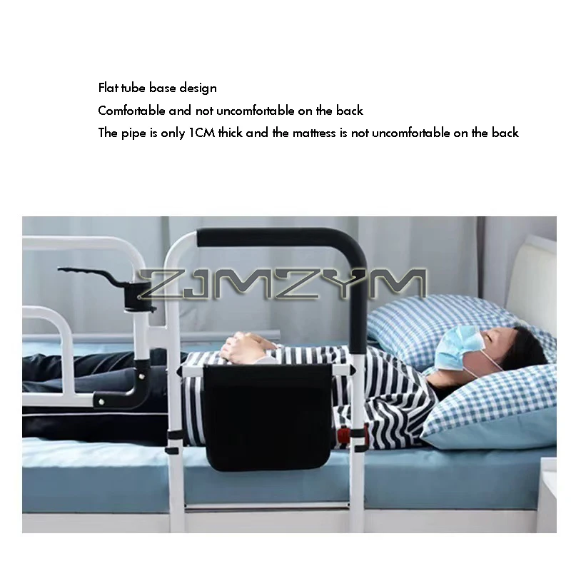 Nachttisch-Handlaufstange aus Kohlenstoffstahl, stabile Bettunterstützungsstange, Anti-Fall, einseitiger Bettschutz, Weckhilfen und Standgeräte