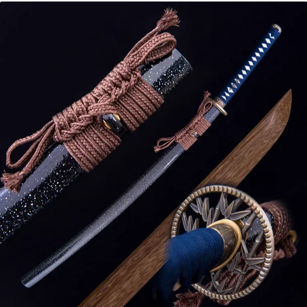 Japanese Samurai Katana Tachi Sword, Top Quality Solid Wenge Wood Blade, Copper/Alloy Fittings, Unsharp