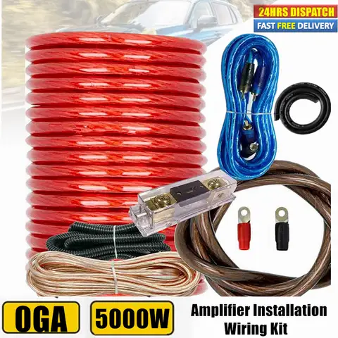 5000 Watts 0 AWG GAUGE Car Amp Amplifier Cable Wire Sub Subwoofer Wiring Kit Car Amp Power Cable Sub Wiring Install Kit
