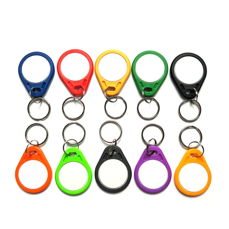 100Pcs ABS 13.56MHz RFID Chip Smart Tag NFC Keyfob Keyring NFC213 Keychian Proximity Access Door Key Chain Card for Payment