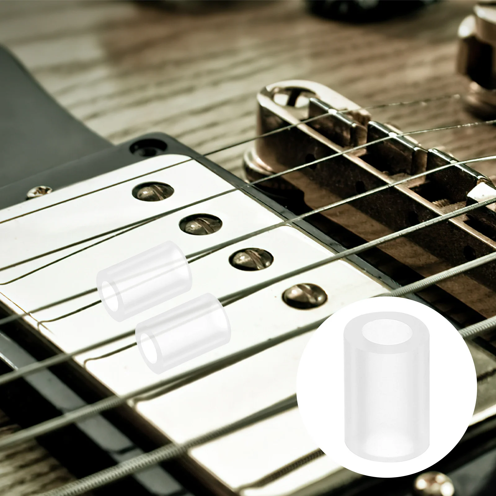 

50Pcs Guitar Pickup Mounting Tubing Rubber Sleeve 10x0.7mm Height Adjustment Replacement Tube Covers for Electric Guitar
