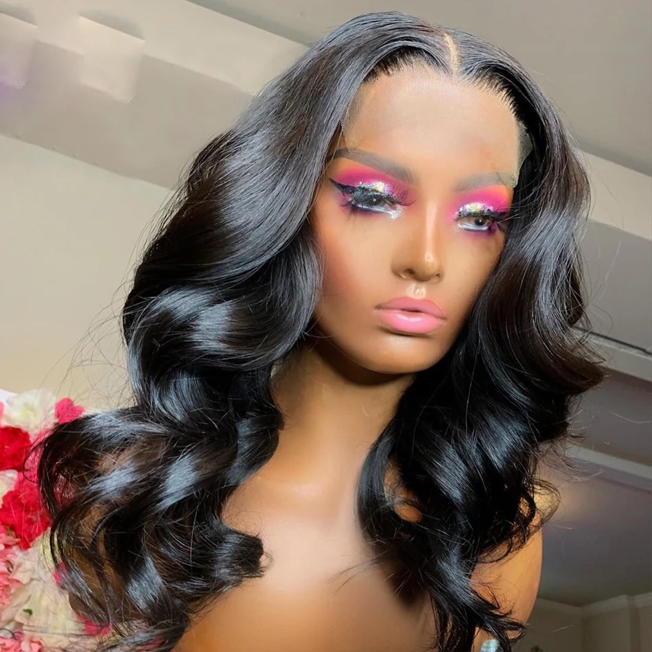 

Black Glueless Soft Long Body Wave 5x5 Silk Base Jewish Human Hair With BabyHair HD Lace European Hair Preplucked