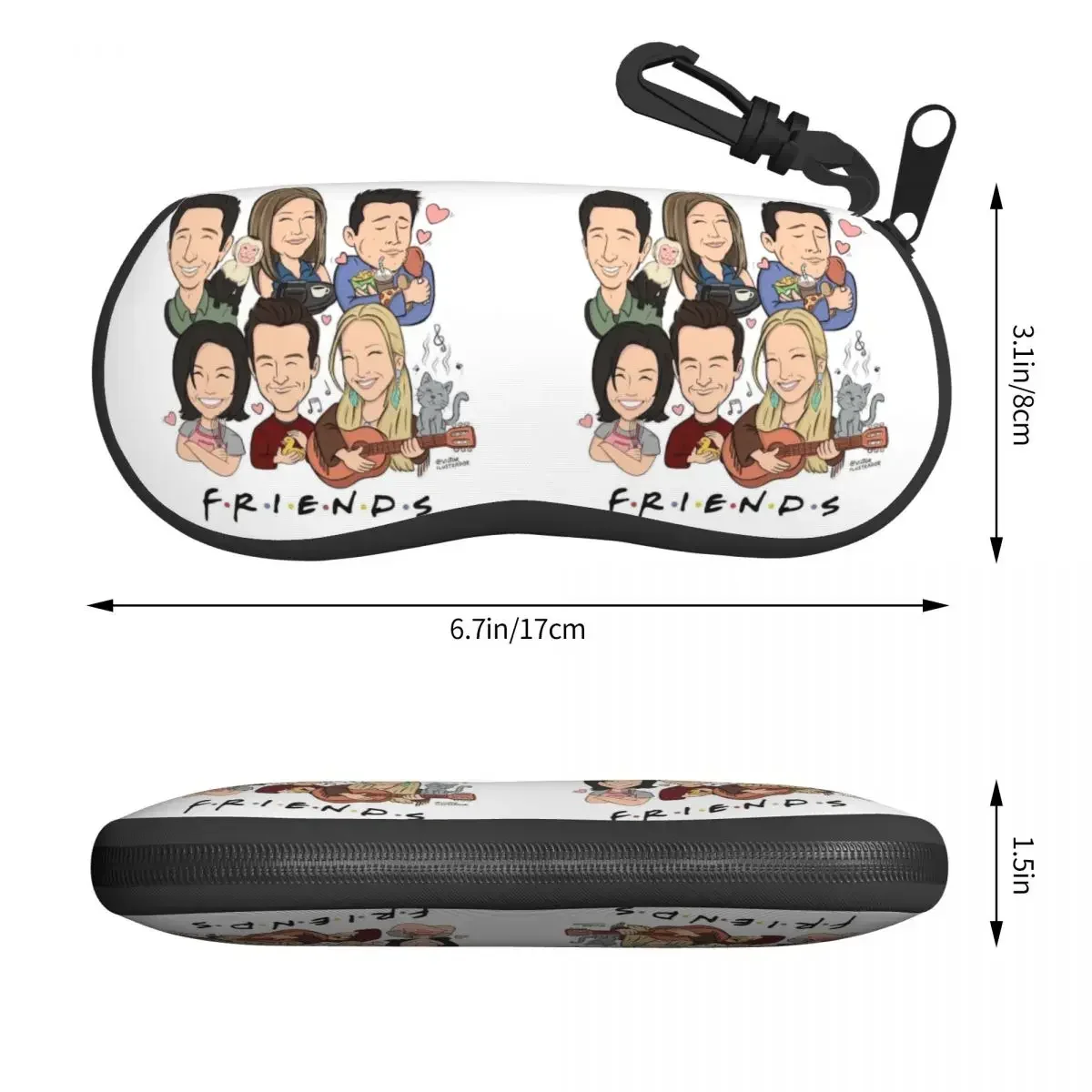 Cartoon Comic Friends Shell Eyeglasses Case Men Women Fashion TV Show Glasses Case Sunglasses Box Pouch