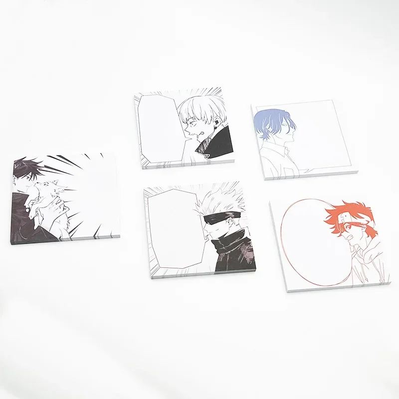 7x7cm 40/50 pçs itadori yuji gojo bloco de notas artístico criativo dos desenhos animados cadernos anime personagem material de escritório edição limitada