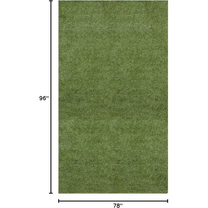 Realistic Artificial Grass Turf Indoor Outdoor Faux Grass Rug with Drainage Holes, Customizable with Extra Long Size Options