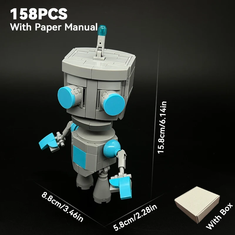 외계인 로봇 개 창의적인 모델 블록 키트 장난감 컬렉션 장식품 애호가 및 어린이를 위한 크리스마스 생일 선물