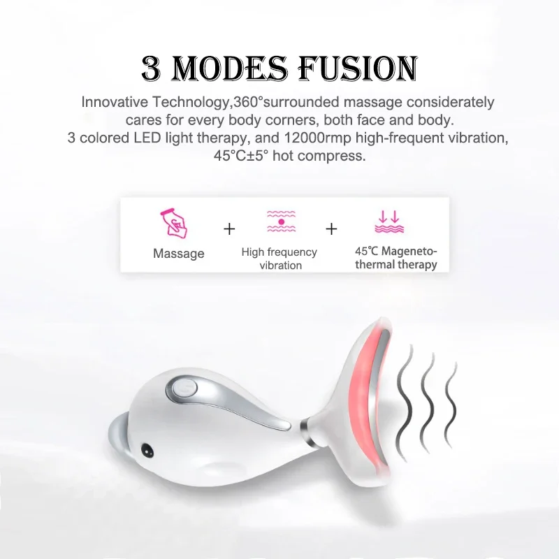 Neck Lifting Beauty Photon Therapy Heating Anti-Wrinkle Removal RF Facial Neck Massager Double Chin Remove Face Massge Skin Care