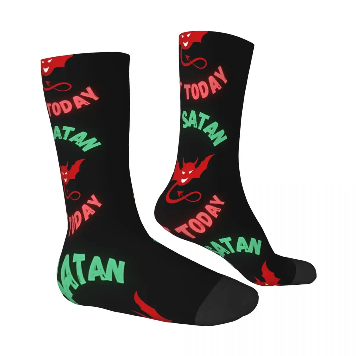 No Satan Not Today Satan Socks Male Mens Women Winter Stockings Polyester