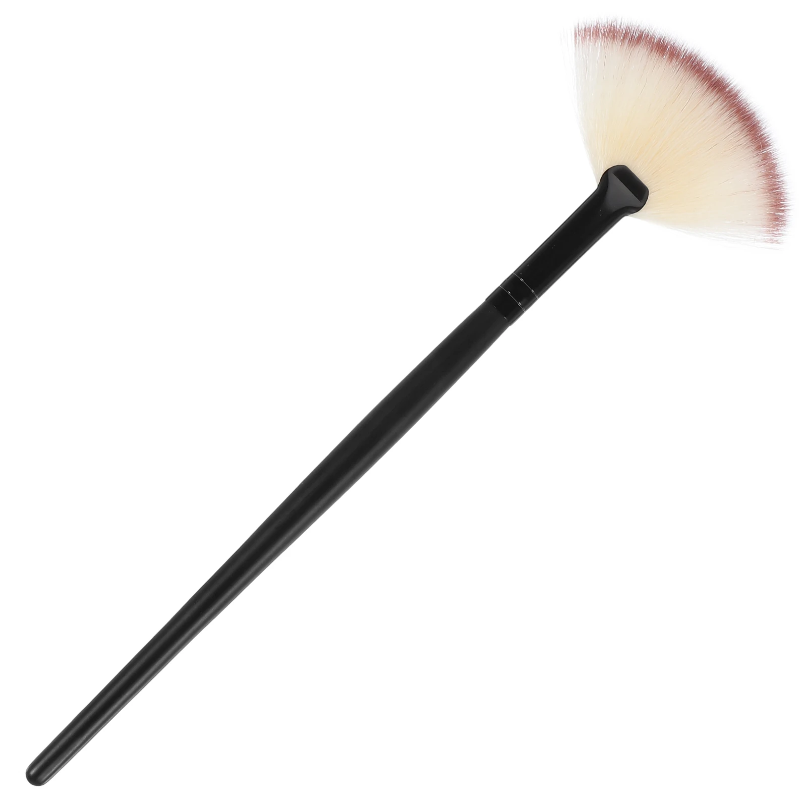 Pennello per trucco Manico nero Setole marroni Cipria Fard Evidenziatore Accessorio di bellezza Morbido Non capannone Durevole
