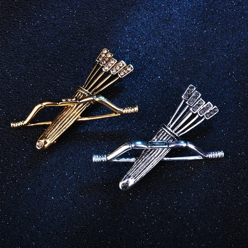 Retro Bow and Arrow Barrel Badge Brooch Men\'s Brooch Dress Pin Fashion Business Casual Jewelry