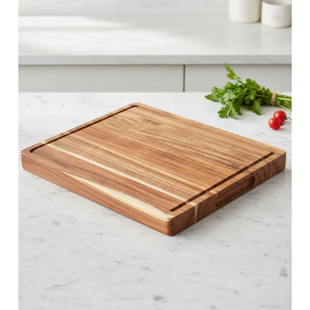 

20 Inch Large Acacia Wood Cutting Board with Juice Groove, Reversible Chopping Board for Kitchen & Charcuterie