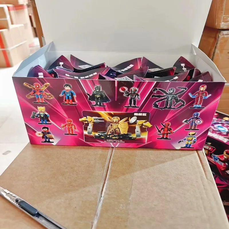 Blocs de construction de poche non répétables, 12 pièces, jouets Iron Man Venom Wolverine, figurines d'action, modèle assemblé, jouets cadeaux