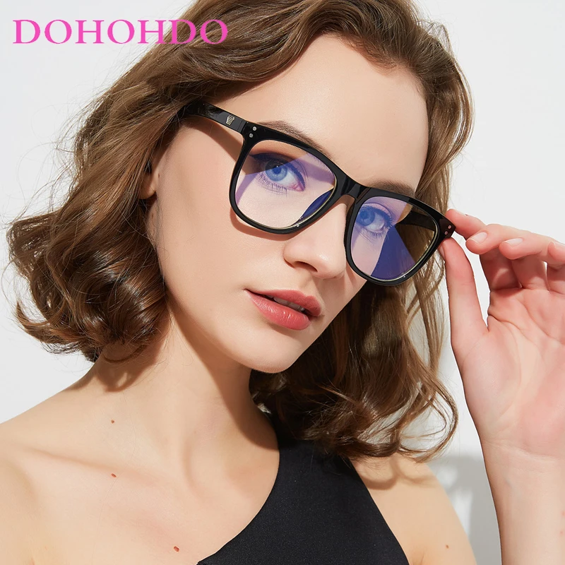 

DOHOHDO Fashion New Square Women Anti Blue Light Eyeglasses Anti-Radiation Men Glasses Frame Transparent Frames Computer Goggles