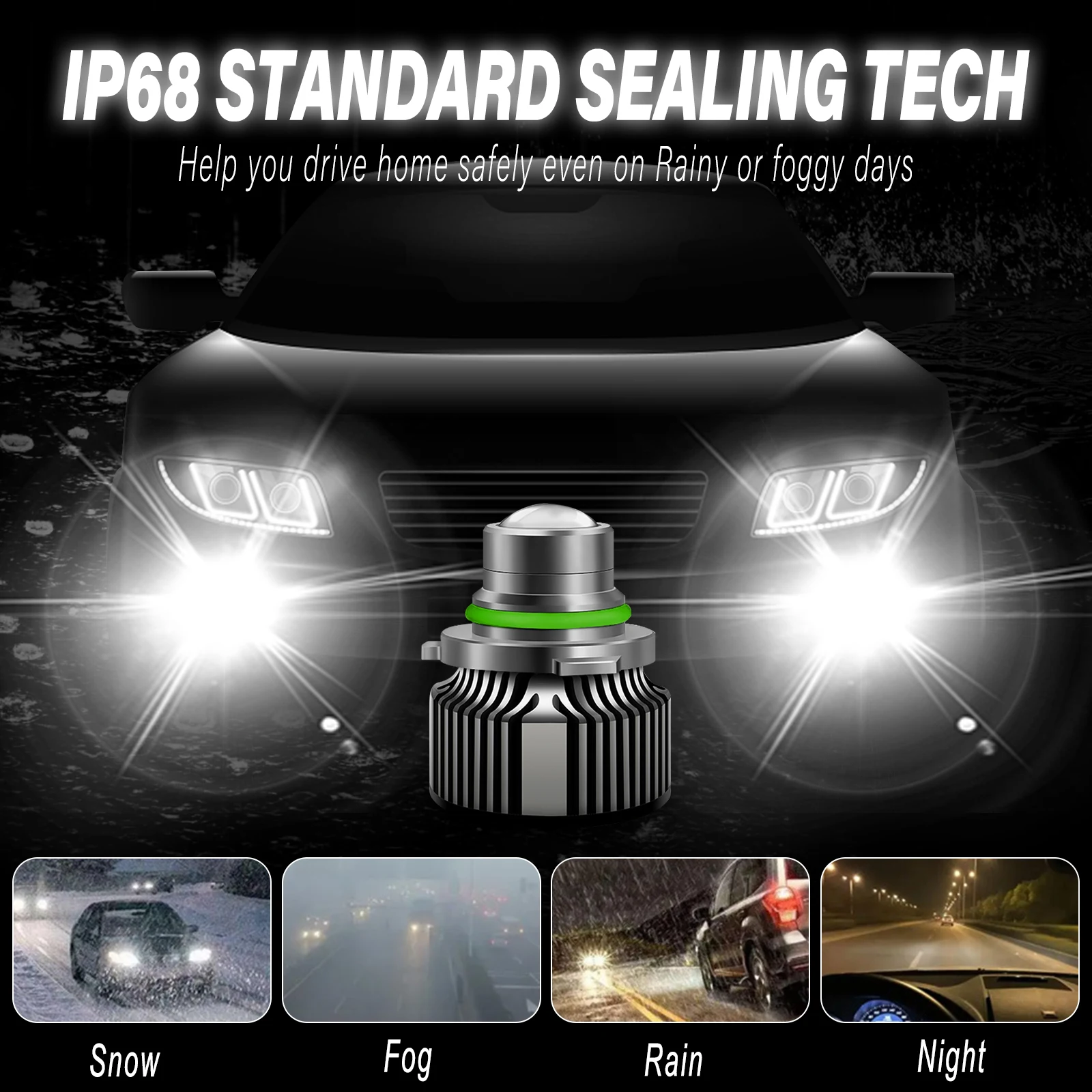 2Pcs Turbo LEDCar Headlight Lights 9005 9006 HB3 9006 HB4 Lens H7 H11 Led Fog Light Bulb H8 H16 jp CSP 8000K 6000K 3000K Green