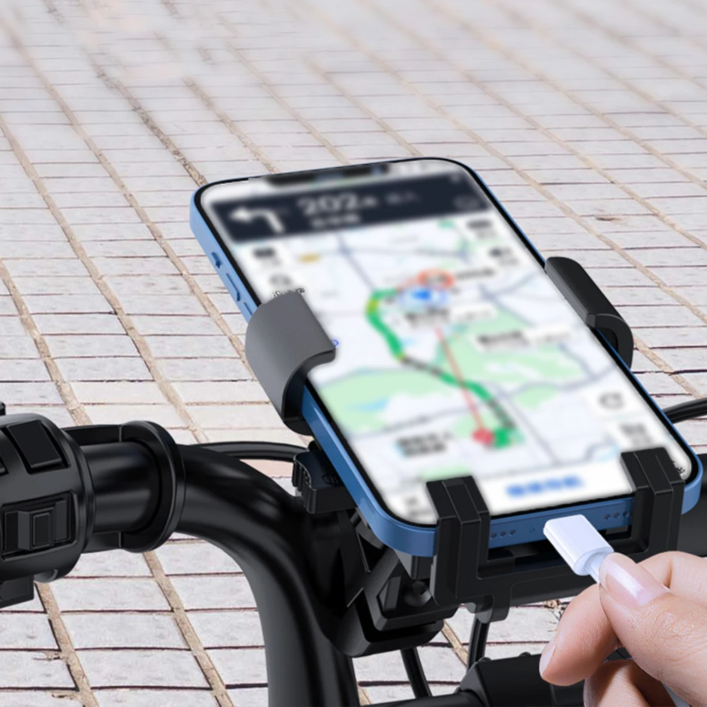 

Sturdy Universal Motorcycle Phone Holder Gps Bracket Abs Silicone Cell Mount For Bike Scooter Navigation Holder