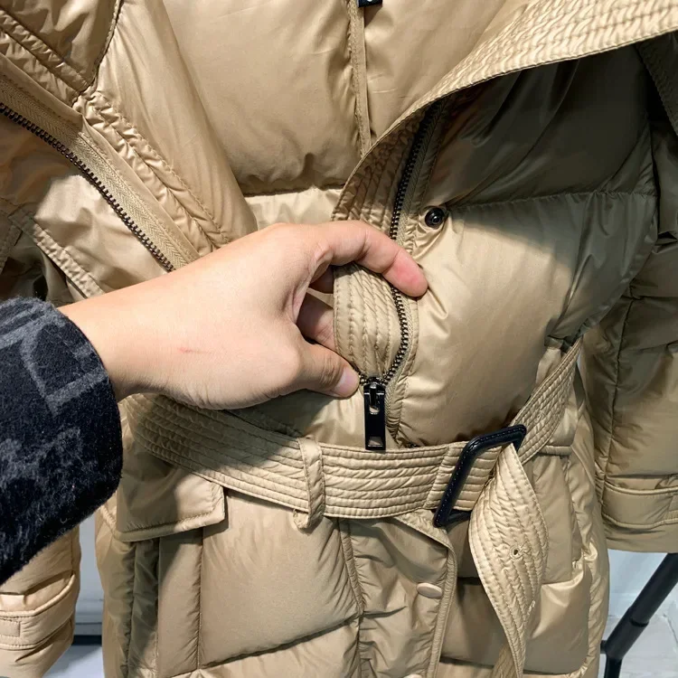 Doudoune pour femme de mode d'hiver, doudoune ajustée à capuche à lacets pour les déplacements domicile-travail