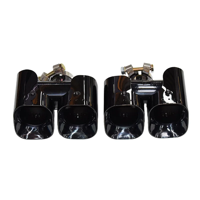 

For 20-24 Land Rover Defender 90 110 130 tailpipe Muffler tip upgrade Exhaust Tip black square quad outlet Exhaust Pipe