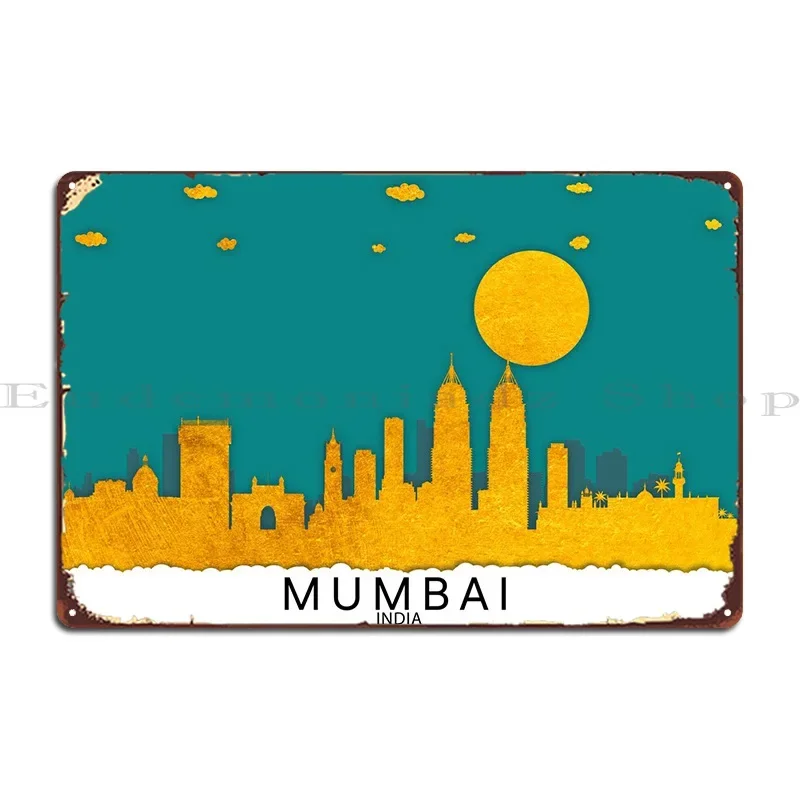 Mumbai India Metal Plaque Wall Decor Club Customize Design Create Tin Sign Poster