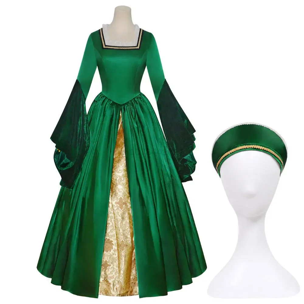 Women Green Queen Elizabeth Tudor Green Dress Queen Cosplay Princess Ball Gown Medieval Renaissance Dress Musical Costume