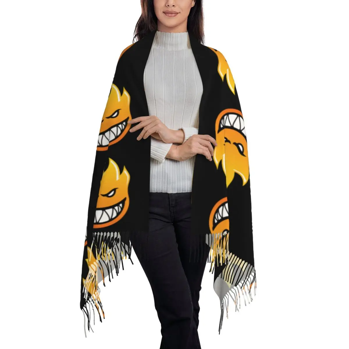 Spitfire Skate Scarf Tassel Scarves Women Soft Warm Shawls and Wraps Large Fall Winter Shawl Wrap