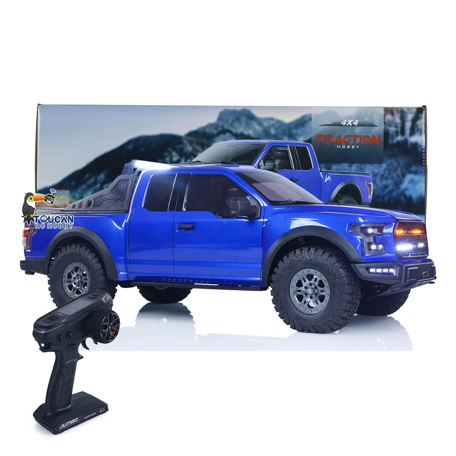 

TRACTION HOBBY 1/8 Remote Control 4×4 Crawler Car F150 Pickup Truck RC Off Road Vehicle Axle Lock 2Speed Gearbox Metal Gear Hub