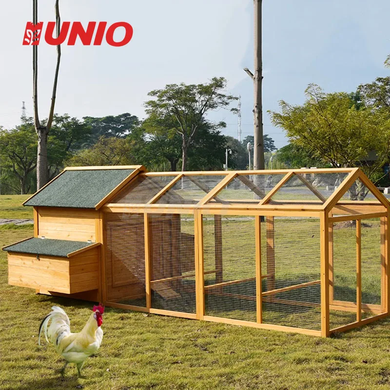 

Wooden Chicken Coop Large Backyard Chicken House Lockable Poultry Hen Cage With Nesting Box And Run