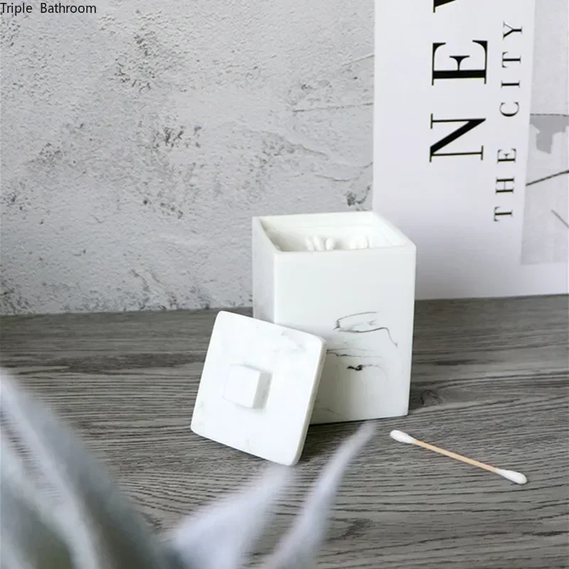 Light luxury Marble Stripe Resin Wash Soap Dispenser Gargle Cup Toothbrush Holder Soap Dish Bathroom Bath Supplies