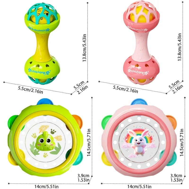 Set di 2 tamburi per bambini che fanno suoni quando lo stress, perfetti come regalo per Natale, Capodanno e Ringraziamento