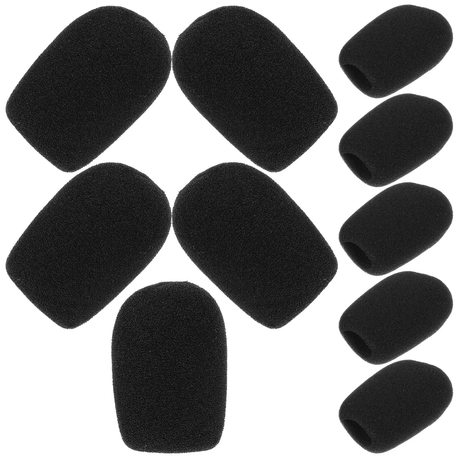 10Pcs Standard Handheld Microphone Cover Sponge Windscreen for Clear Audio Recording Dense Foam Noise Reduction Mic