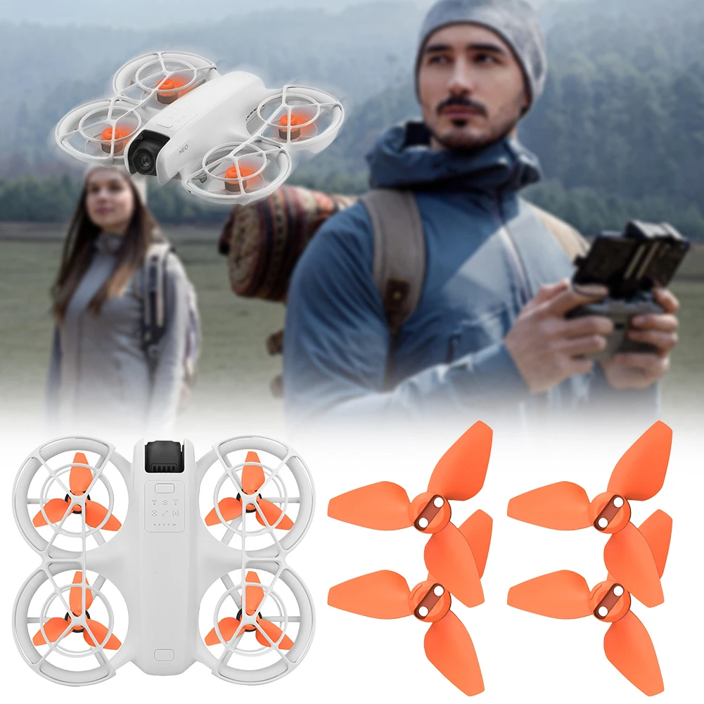 2 pares de hélices para dji neo colorido adereços de liberação rápida lâminas peças de reposição ventiladores asa leve hélice drone