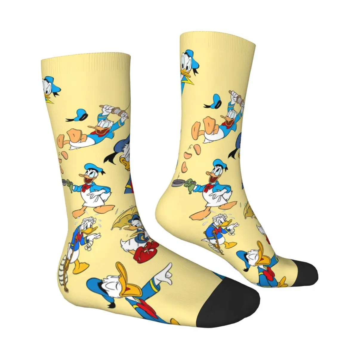 MINISO Donald Duck calcetines de dibujos animados medias de invierno Kawaii hombres calcetines suaves patrón correr deportes calcetines antibacterianos