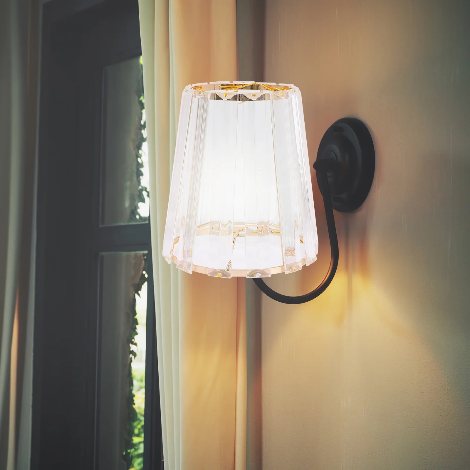 

Crystal Lamp Shade European Style Simple Wall Lampshade Cover Easy Install Decorative Use Lamp Shade Crystal Lampshade