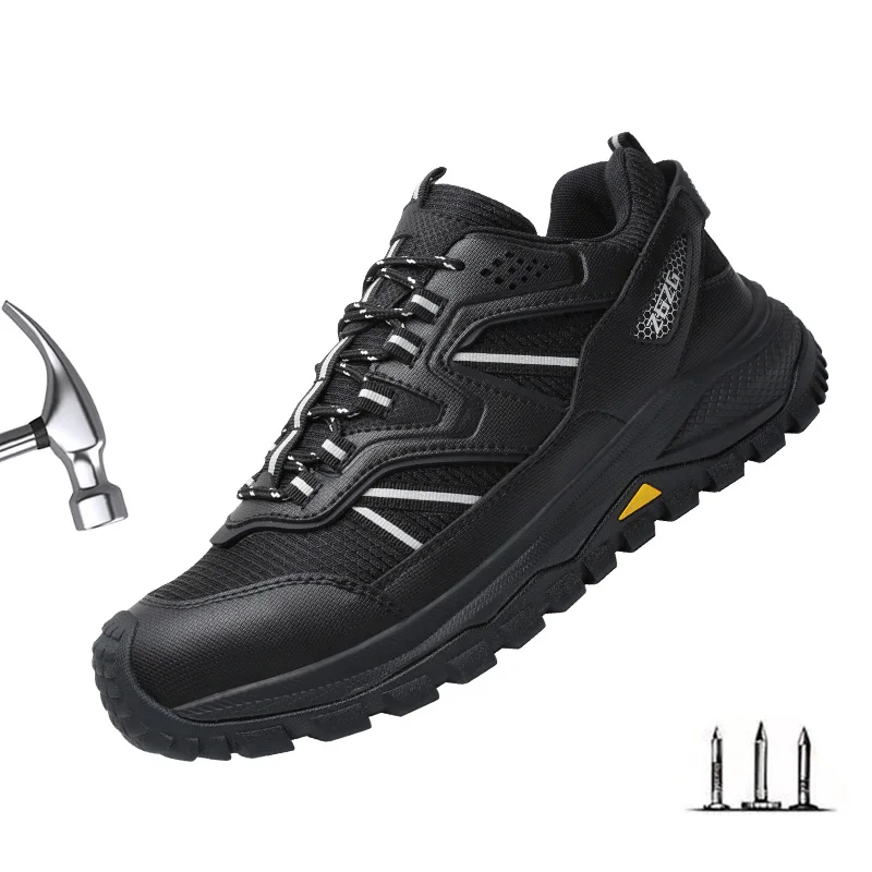 

New Fashion Labor Protection Shoes Sneakers Slip-resistant Wear-resistant Nail Proof Work Safety Boots Male Footwear