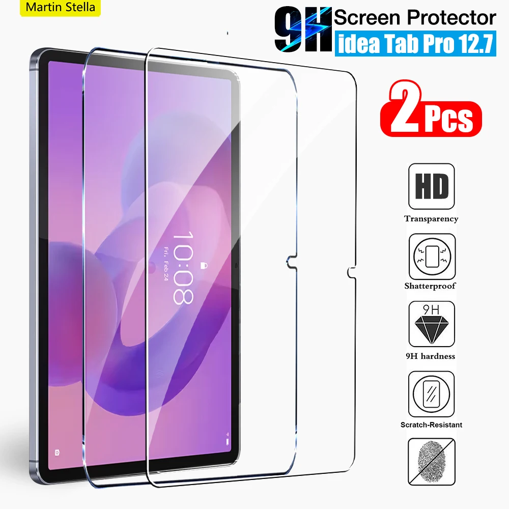 2Pcs Tempered Glass Screen Protector for Lenovo Idea Tab Pro 12.7 2025 inch Film Glass