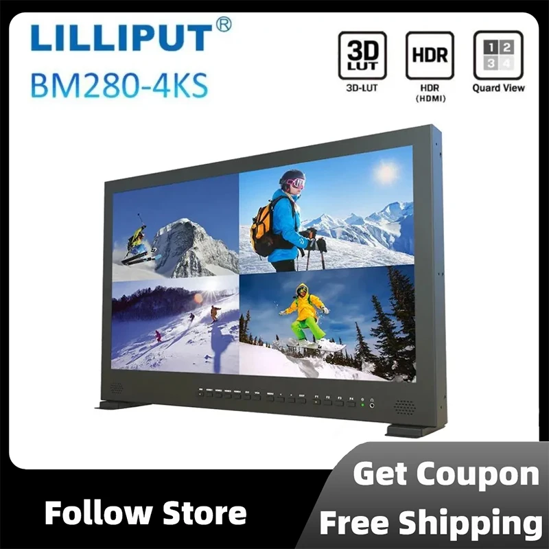 

LILLIPUT BM280-4KS 28 дюймов 3840x2160 Ultra HD монитор 3D LUT HDMI-совместимый SDI 4K с точной калибровкой цвета