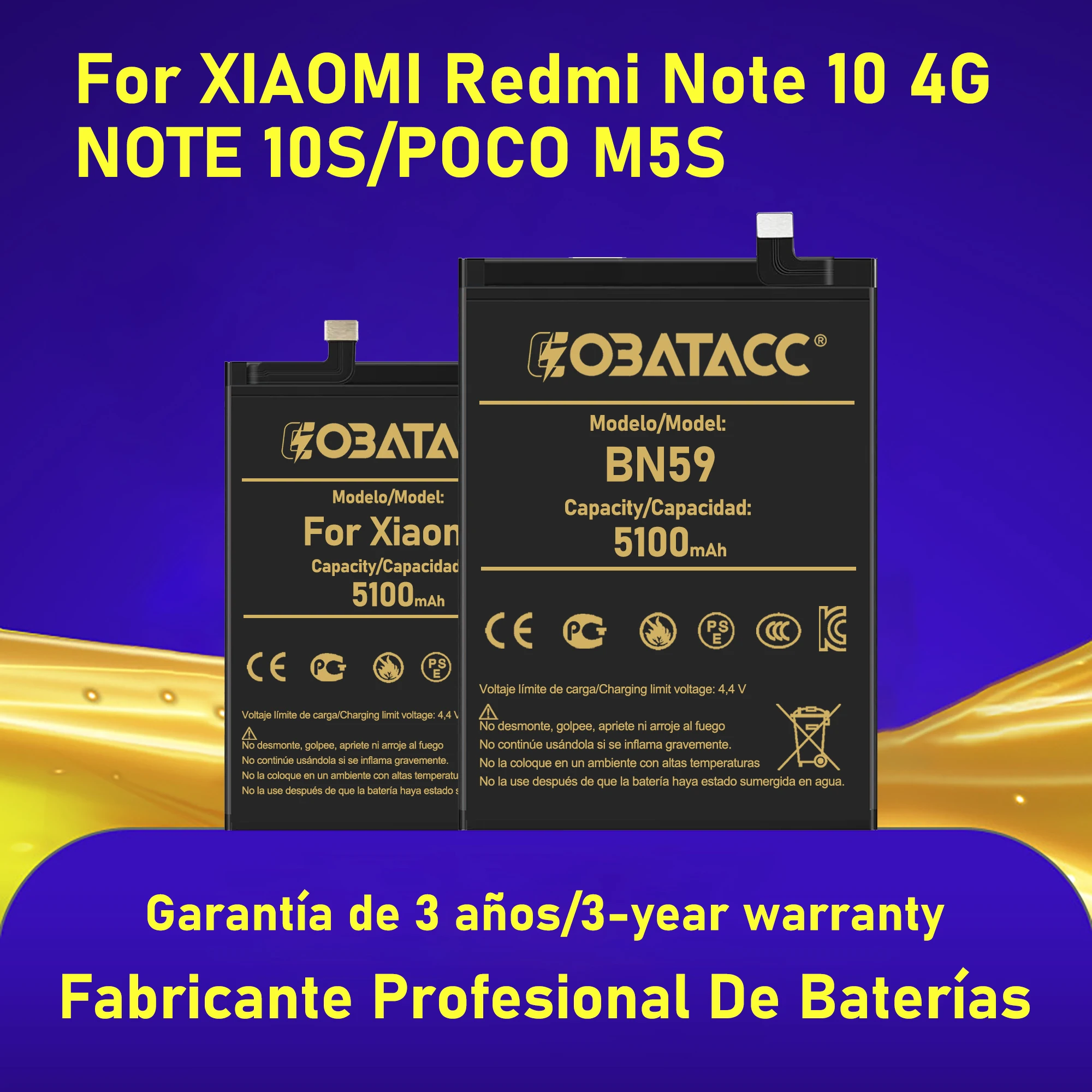 

2025 Years New Original Xiao mi BN59 5100mAh Phone Battery For Xiaomi Redmi Note 10 10S Note10 Note10S Replacement Batteries