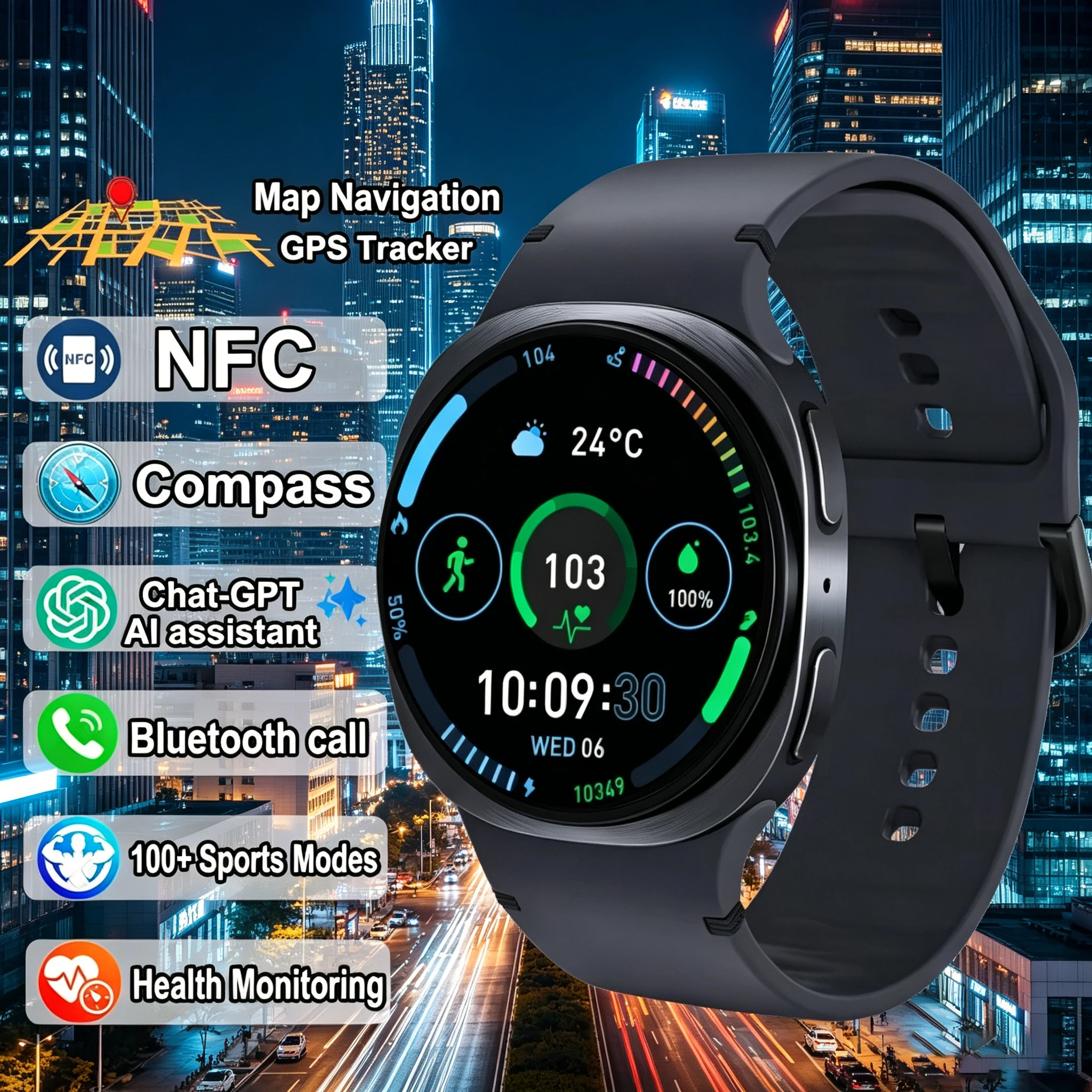

2026 Watch 8 Mini New GPS Track Smart Watch Men Women Map Navigation Heart Rate BT Call IP68 Waterproof Compass Sport Smartwatch