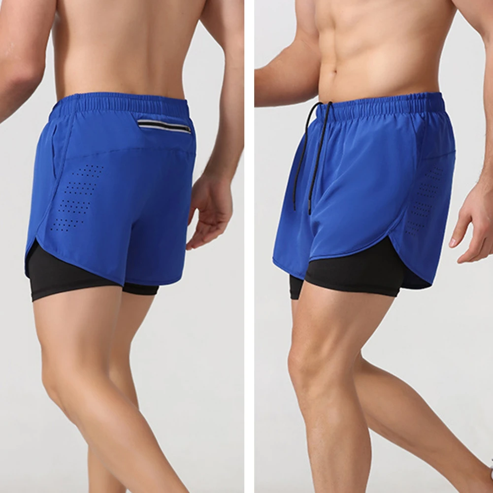 

Sport Shorts Men Sportswear Double-deck Running Shorts 2 In 1 Beach Bottoms Summer Male Gym Fitness Training Jogging Short Pants