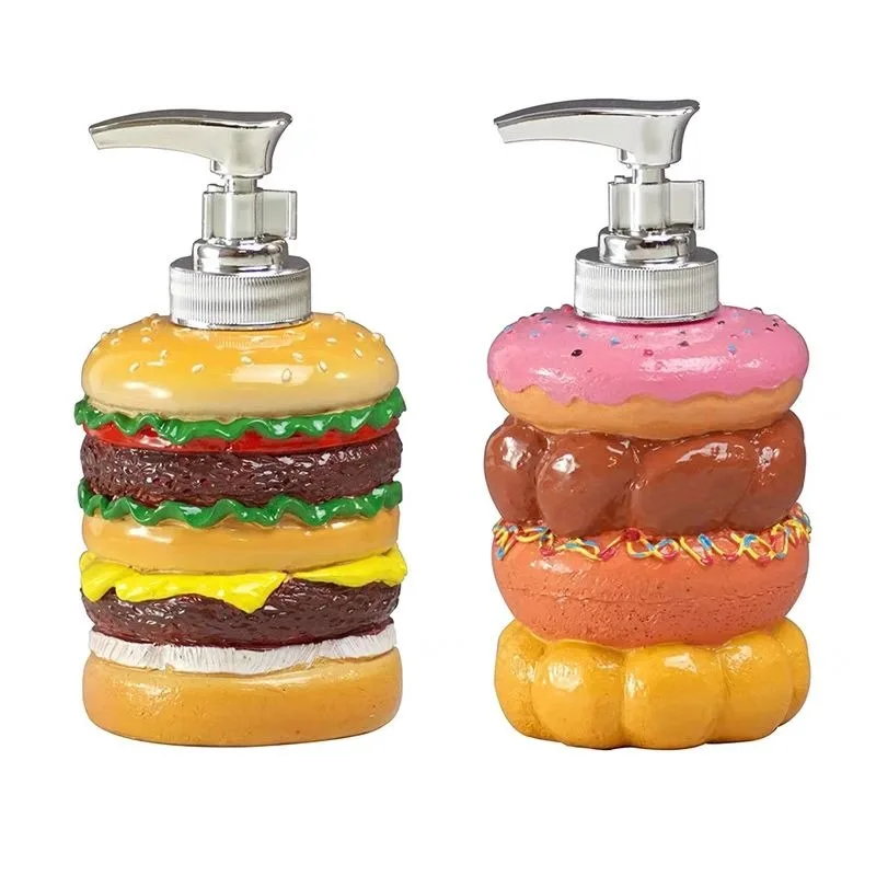 Simple Resin Hamburger Lotion Bottle Donut Shape Bathroom Accessories Hotel Bathroom Shampoo Makeup Remover Water Storage Bottle