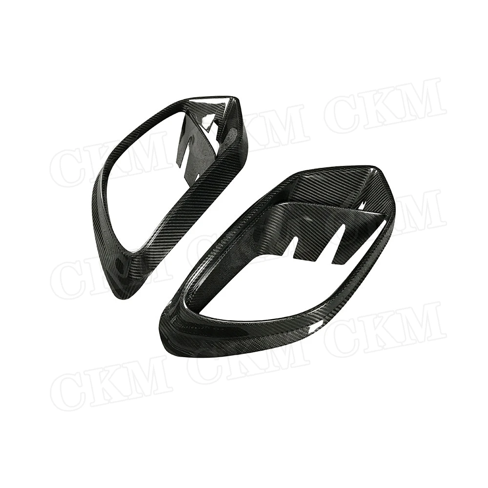 ألياف الكربون الجافة/FRP المصد الأمامي منفذ فتحة التهوية غطاء الكسوة لبنز AMG GT50 GT53 GT43 2019-2023 B نمط شبكة الضباب الشواية #2