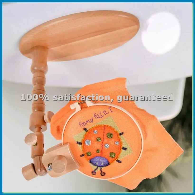 Embroidery Hoop Stand Wooden Embroidery Frame Stand Needlepoint Supplies Embroidery Hoop Rack Rotated Needlework Stand-ABHG