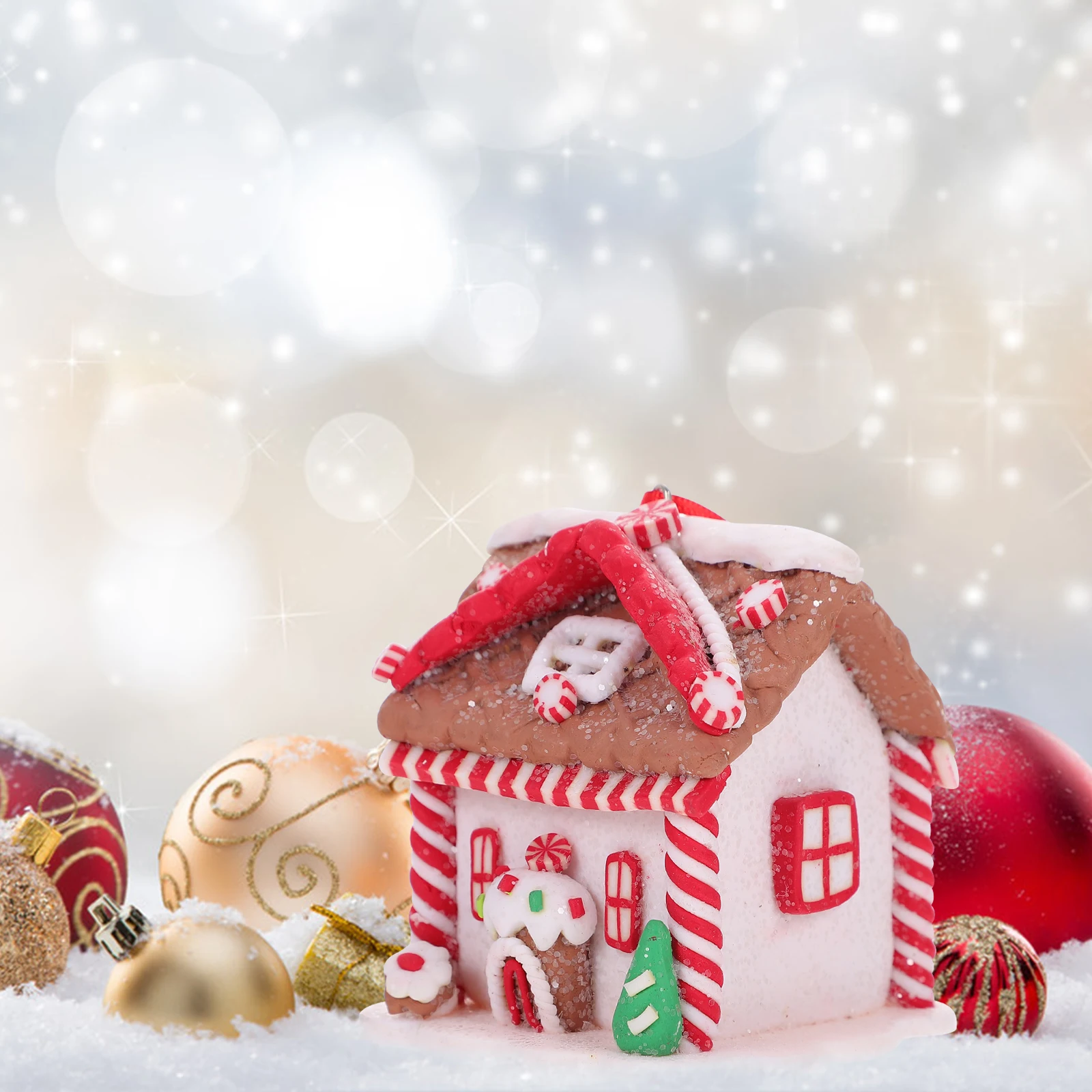 

Small House Pendant Farmhouse Christmas Decor Cute Ornaments Shaped Initial Tree Xmas Decorations Annual Wall Vintage