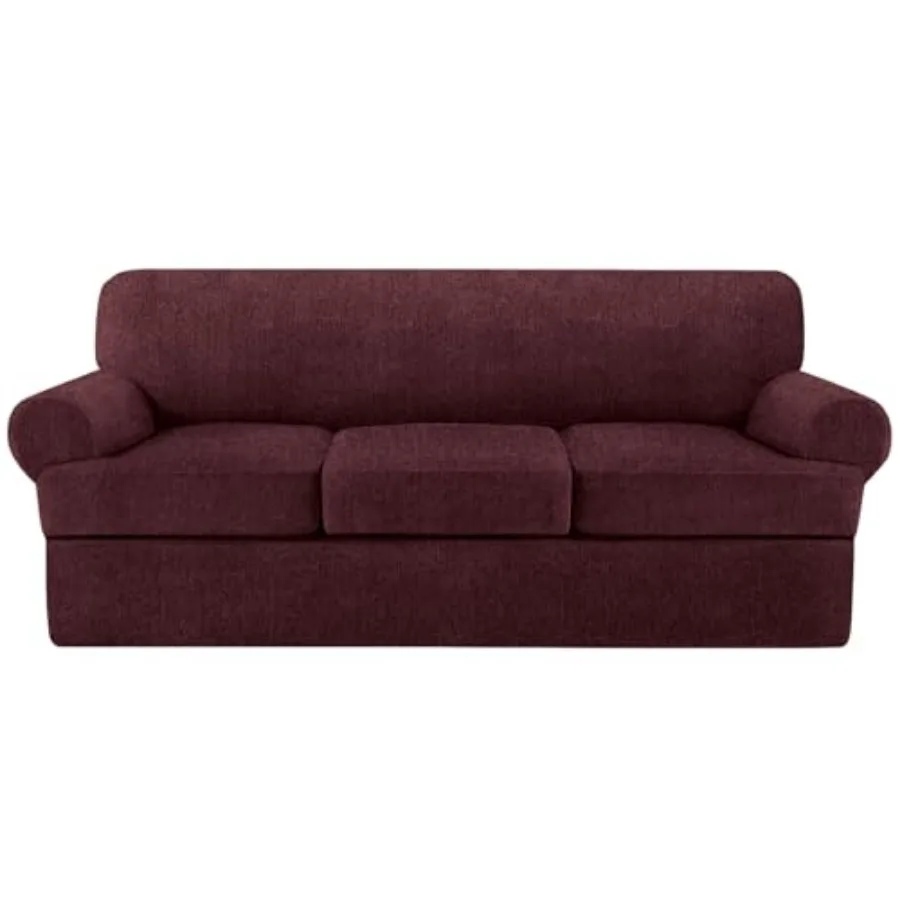 T Slipcover 4 Pieces Covers for T Couch Soft Slip Covers Furniture Protector with Individual T Shape Seat Covers , s