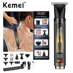 Kemei Professional Electric Self Back Shaver Extreme Long Handle Back Hair Shaving Hair Clipper Nose Hair Trimmer Body Grooming