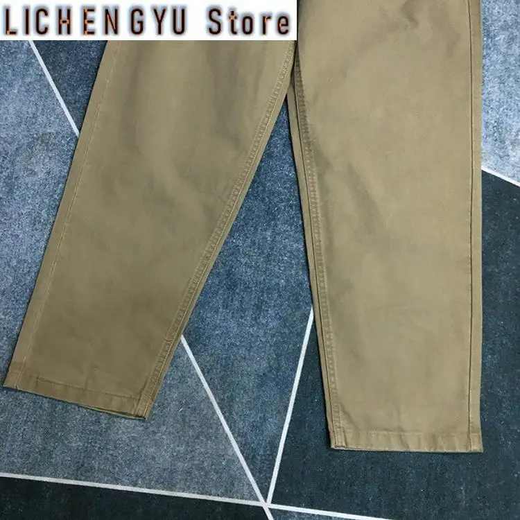 Autumn New American Retro Woven Tapered Cargo Pants Men's Fashion 100% Cotton Washed Old Casual Cityboy Loose Straight Trousers